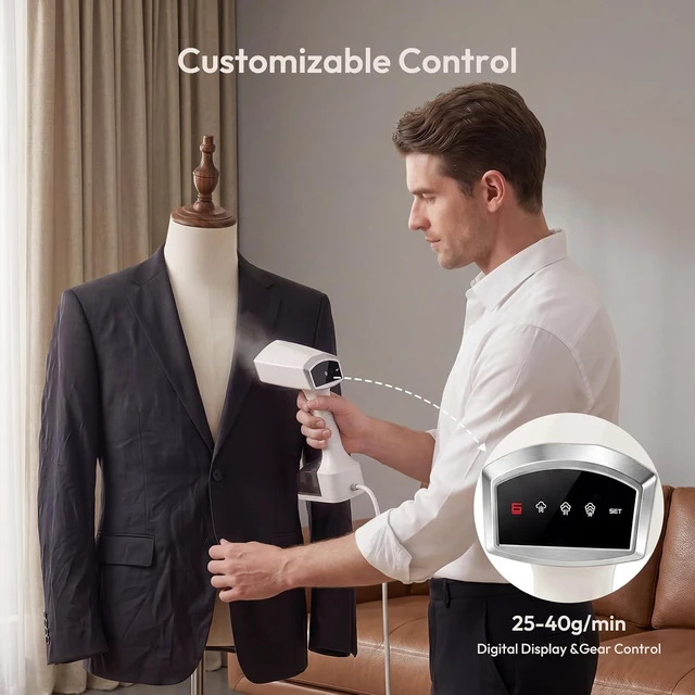 Alt view image 7 of 7 - Handheld Steamer for Clothes 1800W with Large 350ml Water Tank