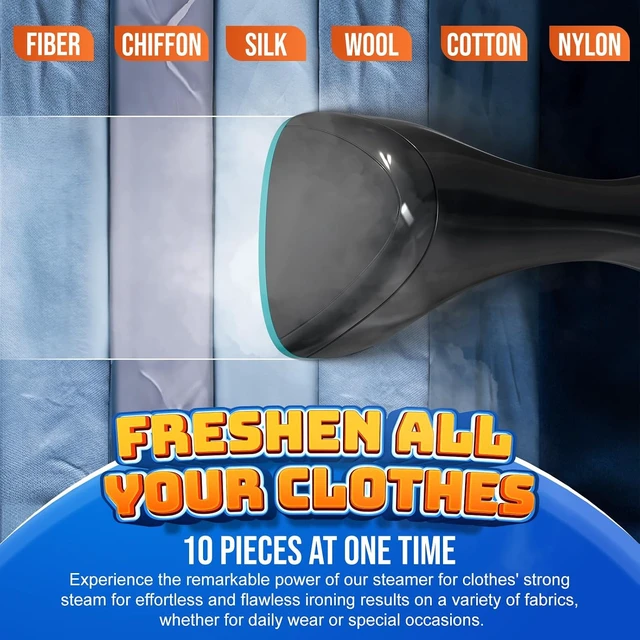 Alt view image 3 of 6 - Steamer for Clothes, 1800W Handheld Clothes Steamer for Quick Wrinkle Removal with 15s Fast Heat-Up, 3 Steam Modes, 300ml Tank, Portable Garment Steamer with Brush & Glove for Home, Travel, Office