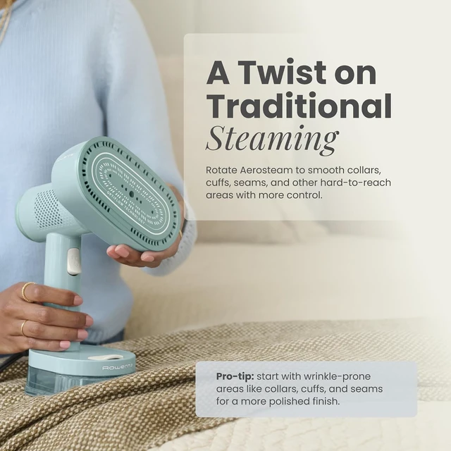 Alt view image 4 of 7 - Rowenta AeroSteam Twist Handheld Clothes Steamer with Fabric-Grip