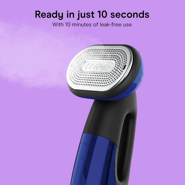 Alt view image 3 of 7 - Conair 2-in-1 Handheld Steamer and Iron for Clothes, Turbo ExtremeSteam 1875W Garment Steamer and Clothing Iron,Black / Blue