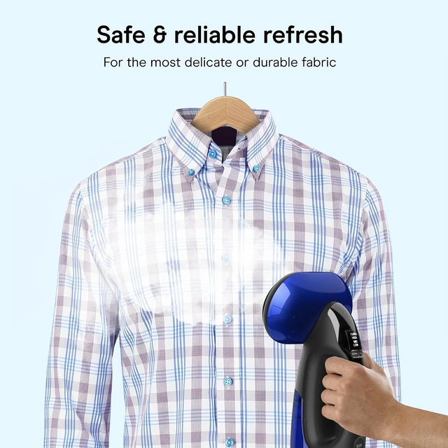 Alt view image 5 of 7 - Conair 2-in-1 Handheld Steamer and Iron for Clothes, Turbo ExtremeSteam 1875W Garment Steamer and Clothing Iron,Black / Blue