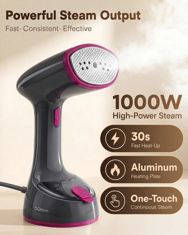 Alt view image 2 of 7 - Steamer for Clothes, 1000W Handheld Clothes Steamer for Garments