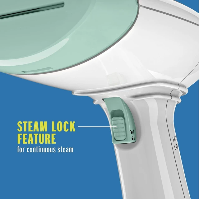 Alt view image 4 of 7 - Conair Handheld Garment Steamer for Clothes, ExtremeSteam 1200W, Portable Handheld Design,White/Light Green
