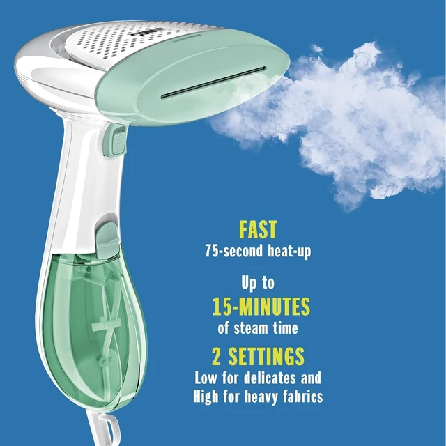 Alt view image 3 of 7 - Conair Handheld Garment Steamer for Clothes, ExtremeSteam 1200W, Portable Handheld Design,White/Light Green