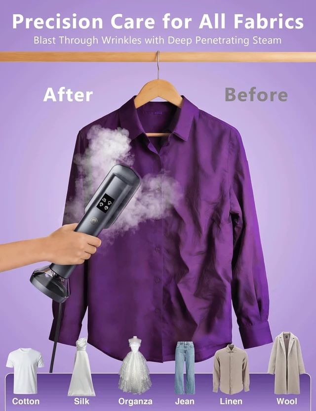Alt view image 6 of 7 - Steamer for Clothes,Portable Handheld Garment Steamer for Home and Travel