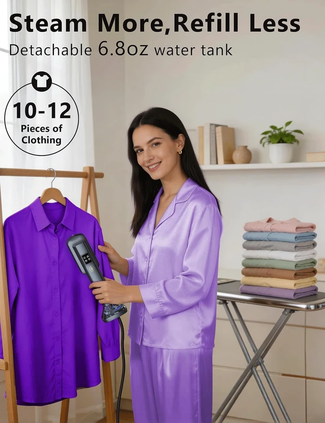 Alt view image 7 of 7 - Steamer for Clothes,Portable Handheld Garment Steamer for Home and Travel