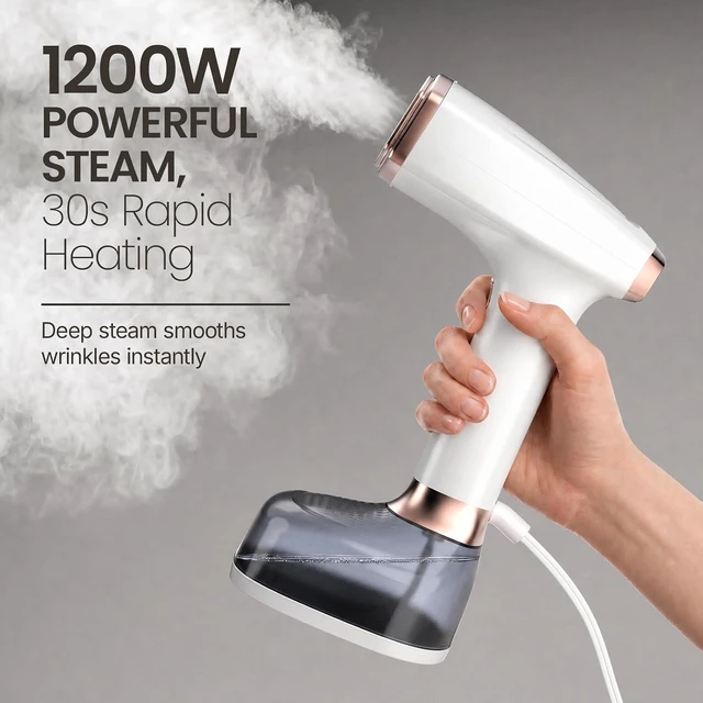 Alt view image 2 of 7 - Steamer for Clothes, 4 Modes with LCD Display, 370ml Large Tank 30s Heat-Up