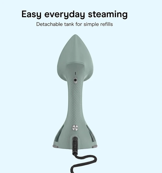 Alt view image 6 of 7 - Conair 2-in-1 Iron and Garment Steamer, Aluminum Soleplate, 1700W, Green