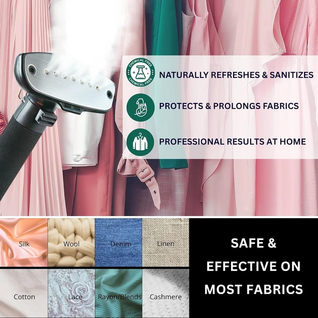 Alt view image 7 of 7 - SALAV Limited Edition Professional Series Dual Bar Garment Steamer with Foot Pedals, Stainless Steel Steam Plate, Retractable Power Cord, 1.8L (60.8 oz) Water Tank, 1500 watts, 60+mins of Steam