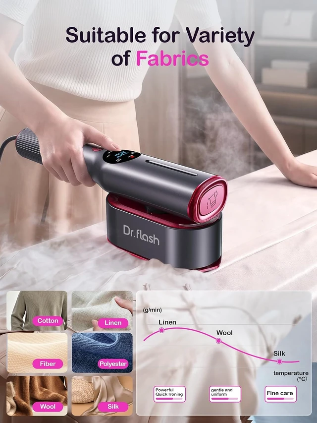 Alt view image 4 of 7 - DRFLASH 2 in 1 Handheld Garment Steamer and Iron for Clothes Travel Size