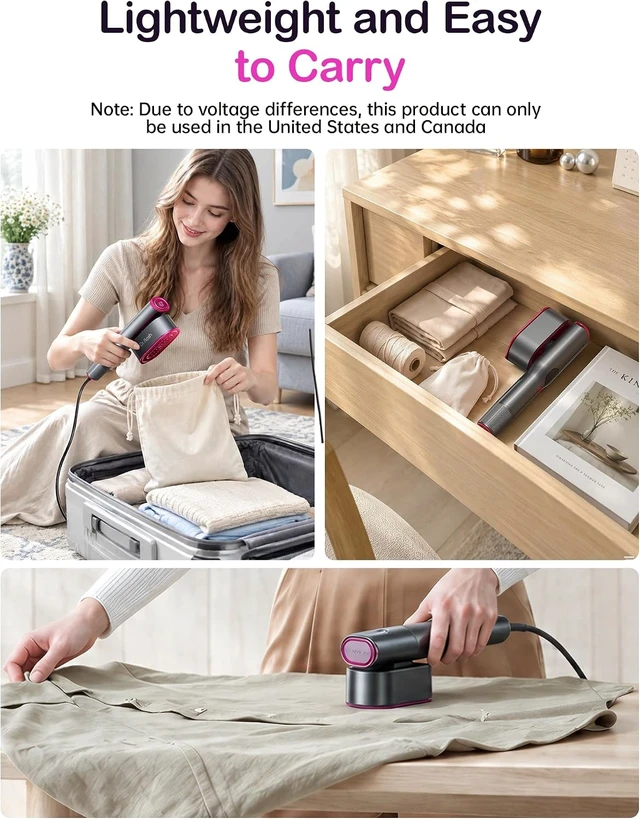 Alt view image 6 of 7 - DRFLASH 2 in 1 Handheld Garment Steamer and Iron for Clothes Travel Size