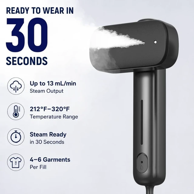 Alt view image 4 of 7 - Global Travel Steamer for Clothes, Dual Voltage 2-in-1 mini-Steamer & Iron