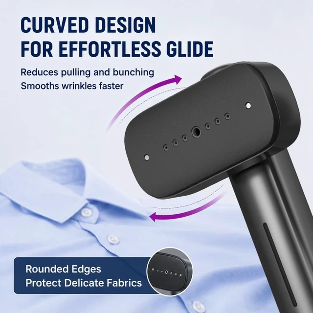 Alt view image 7 of 7 - Global Travel Steamer for Clothes, Dual Voltage 2-in-1 mini-Steamer & Iron