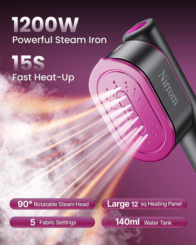 Alt view image 2 of 7 - Travel Steamer for Clothes, 110-240V Dual Voltage Portable Steamer