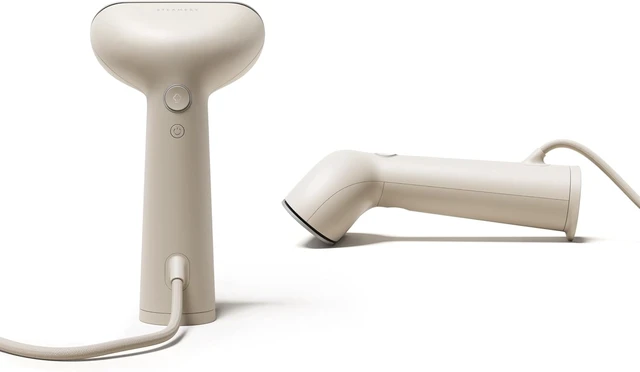 Alt view image 2 of 6 - Steamery Handheld Clothes Steamer Cirrus 3, 1200W, US Plug, Heated Ironing Plate, Fast Heat Up, Garment Wrinkle Remover, Beige