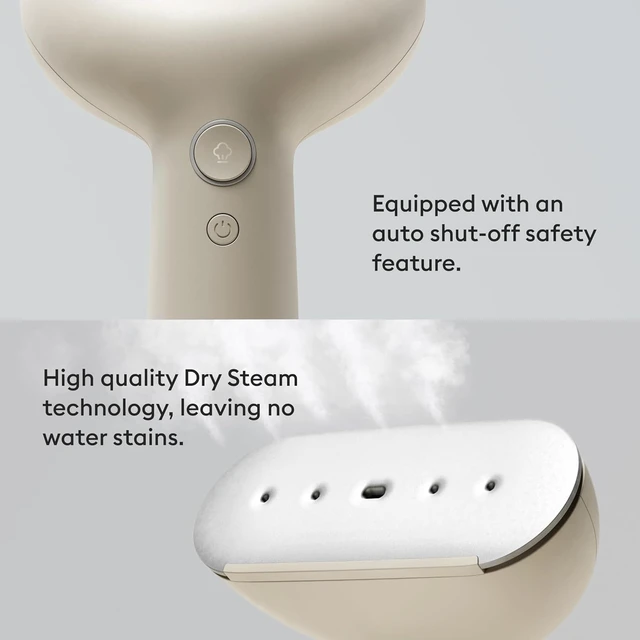 Alt view image 4 of 6 - Steamery Handheld Clothes Steamer Cirrus 3, 1200W, US Plug, Heated Ironing Plate, Fast Heat Up, Garment Wrinkle Remover, Beige