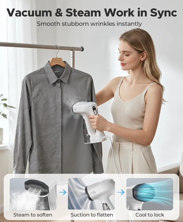 Alt view image 5 of 7 - Sweepulire Vacuum Steamer with 330ml Larger Water Tank, Steamer for Clothes