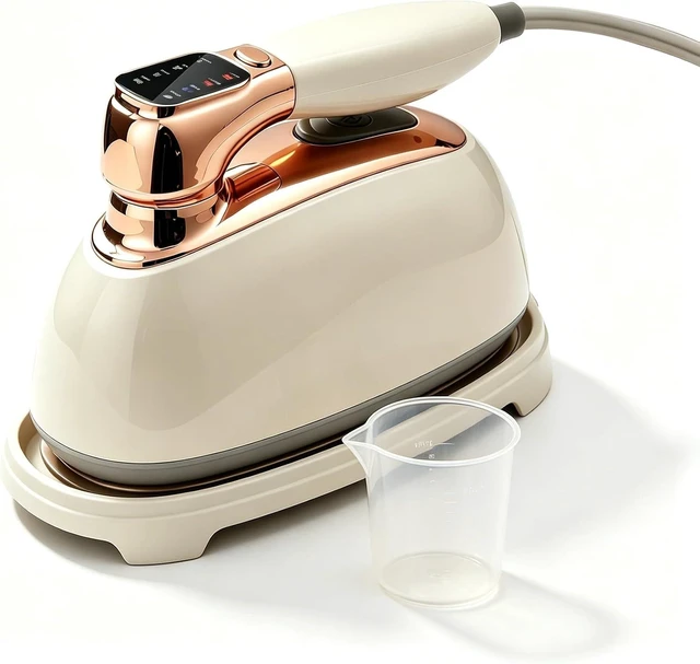 Main image of Garment Steamer for Clothes 1400W Portable Travel Steamer 180°Rotating Handle with LCD Display Handheld Wrinkle Remover, 260mL Water Tank, 8 Steam Models, Beige