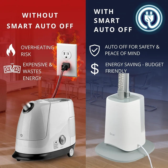 Alt view image 2 of 6 - SALAV Upright Complete Garment Steamer with Smart Auto-Off, Large Rotating Board for Comfort, LED Display, 6 Steam Settings, and Premium Triangular Nozzle (Gray, Complete)