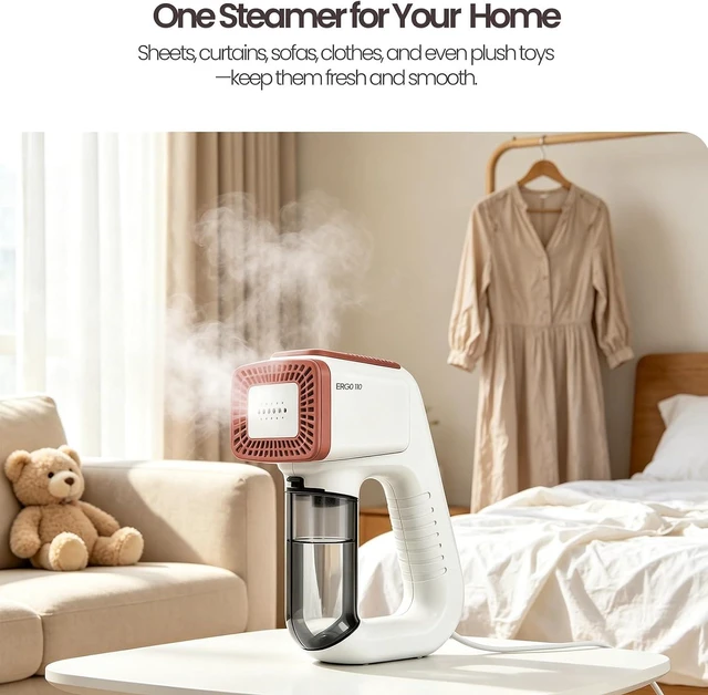 Alt view image 3 of 7 - 3600Pa Vacuum Steamer,Recycled Steam, Handheld Steamer for Clothes,Fabric