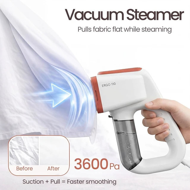 Alt view image 5 of 7 - 3600Pa Vacuum Steamer,Recycled Steam, Handheld Steamer for Clothes,Fabric