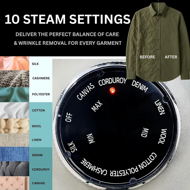 Alt view image 3 of 6 - True & Tidy Luxury Standing Garment Steamer with 10 Steam Settings, Smart Auto Shut-Off 1800 Watt Powerful Clothes Steamer, Fast Heat Up, Wrinkle Removal for Home and Business Use