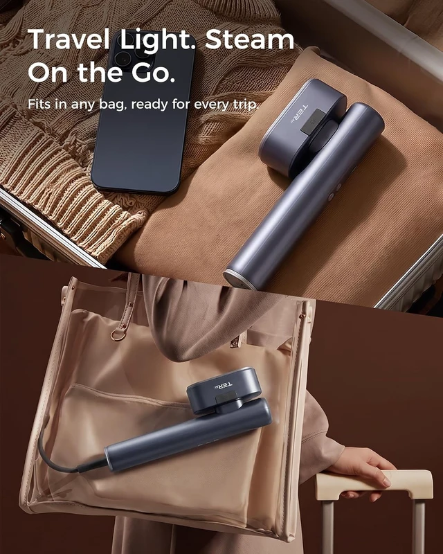 Alt view image 5 of 7 - Vacuum Steamer for Clothes, Handheld Travel Garment Steamer with Suction