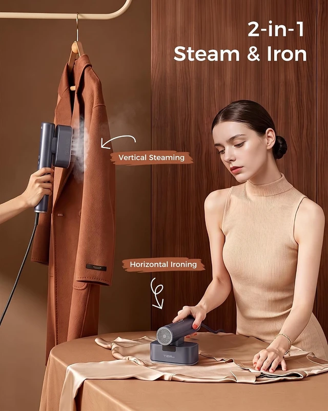Alt view image 7 of 7 - Vacuum Steamer for Clothes, Handheld Travel Garment Steamer with Suction