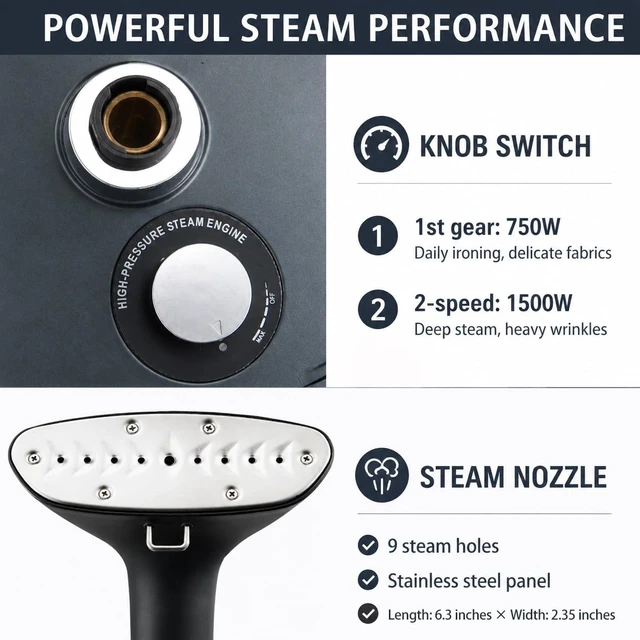 Alt view image 6 of 7 - High-Copper Brass Heater Commercial & Home Use Standing Garment Steamer