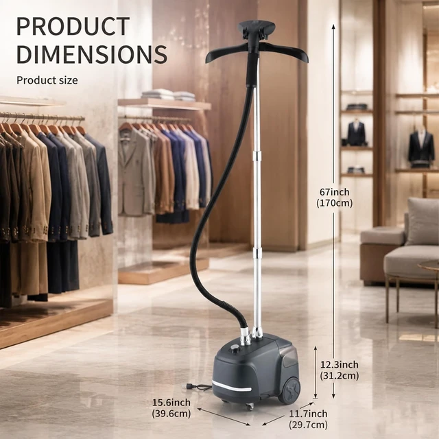 Alt view image 7 of 7 - High-Copper Brass Heater Commercial & Home Use Standing Garment Steamer