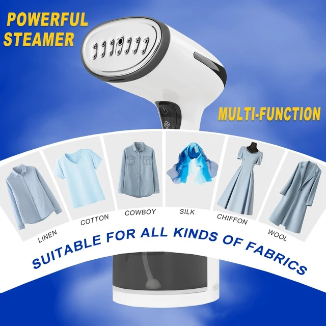 Alt view image 3 of 7 - Steamer for Clothes, Quick Heat Up Handheld Garment Steamer, Portable Colthes Fabric Wrinkles Remover, Travel Steamer Iron for Home