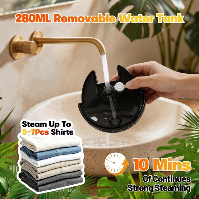 Alt view image 4 of 6 - Handheld Steamer for Clothes, 1800W Powerful Steam & Fast Wrinkle Remover