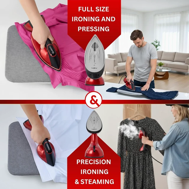 Alt view image 6 of 7 - True & Tidy DuoPress XL 2-in-1 Clothes Steamer & Iron, 1600W Powerful Turbo Steam, Large Ceramic Plate, Smart Temperature Control, 3 Steam Modes
