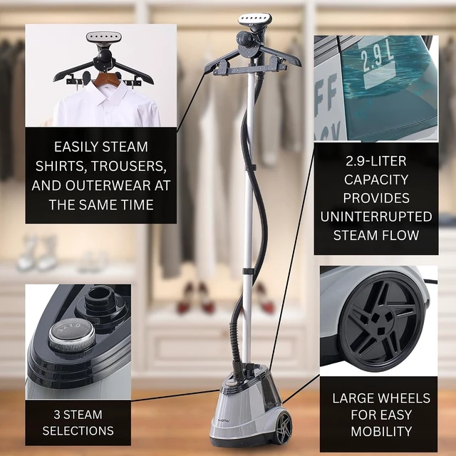Alt view image 2 of 7 - True & Tidy Heavy-Duty Commercial Garment Steamer, w/ 3 Steam Settings