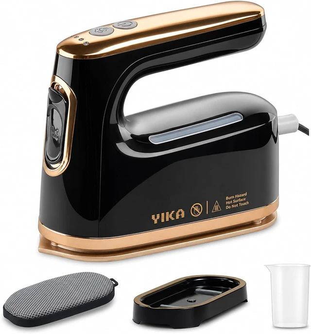 Main image of YIKA Clothes Steamer & Iron 2-in-1, Handheld Clothing Fabric Wrinkle Removal, 300ml Water Tank, Large Alloy Soleplate, Lightweight Small Garment Steamer for Home or Travel