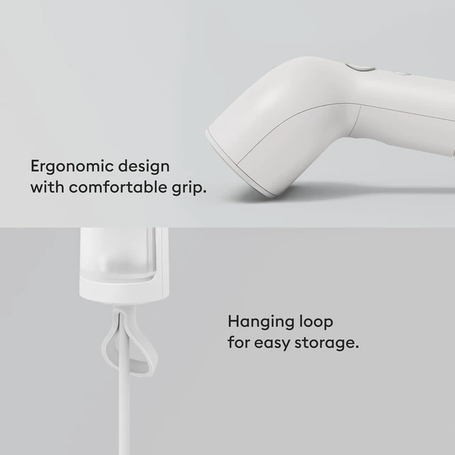 Alt view image 4 of 6 - Steamery Handheld Clothes Steamer Cirrus Core, 1350W, Steam Output 0.74 oz/min, Heat up in 15 Seconds, Dry Steam Technology, Hanging Loop, Visible Water Tank, Portable, Scandinavian Design (White)