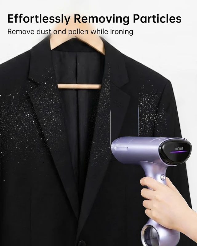 Alt view image 7 of 7 - Morus Vacuum Steamer for Clothes, 3600Pa Suction Handheld Clothes Steamer, Remove Dust, 1200W Portable Steamer for Home and Travel, Steamer Iron 2 In 1, 170ml Water Tank (110-120V)