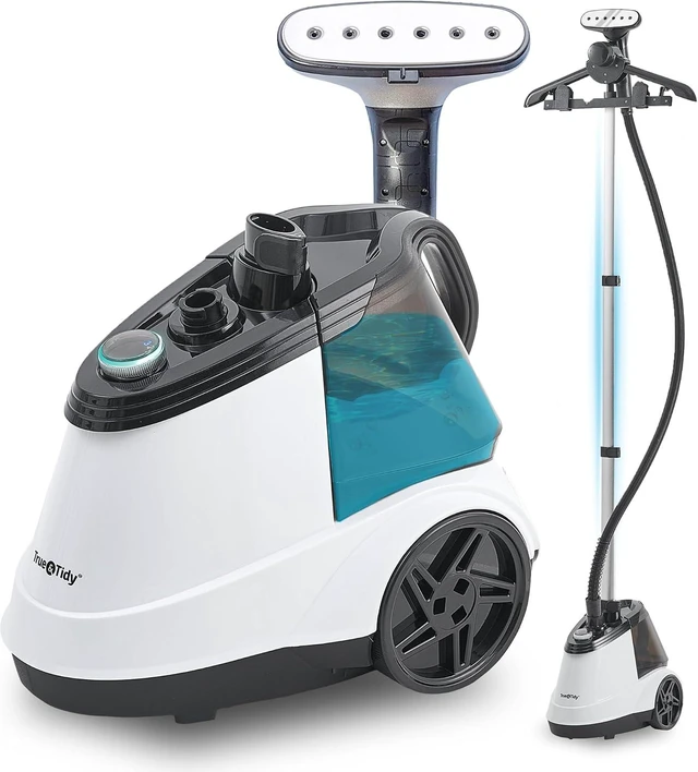 Main image of True & Tidy® Heavy Duty Auto Shut-off Commercial Garment Steamer, Smart Water Sensor w/Beep Alert, 3 Steam Settings, XL 3L Tank, 1800 watts, 90+min of Continuous Steam for Home and Commercial Use