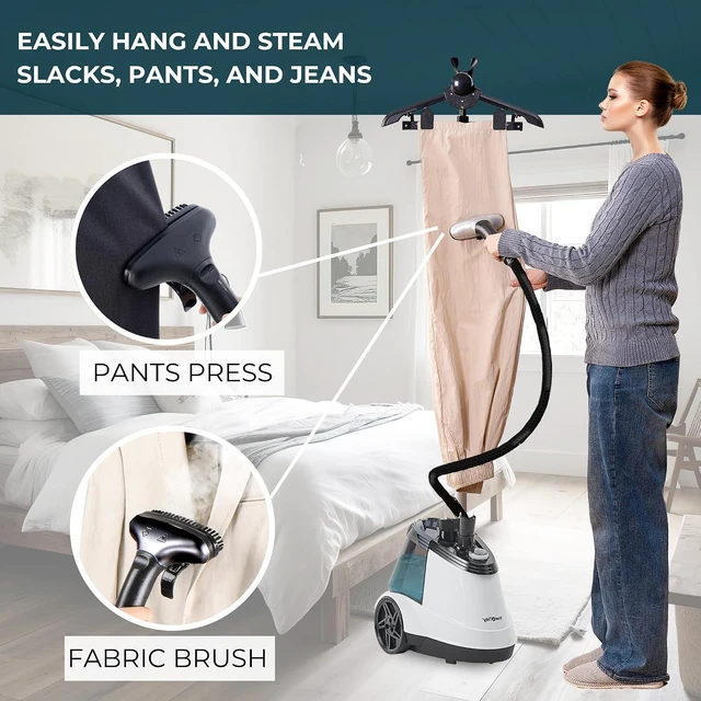 Alt view image 5 of 7 - True & Tidy® Heavy Duty Auto Shut-off Commercial Garment Steamer, Smart Water Sensor w/Beep Alert, 3 Steam Settings, XL 3L Tank, 1800 watts, 90+min of Continuous Steam for Home and Commercial Use