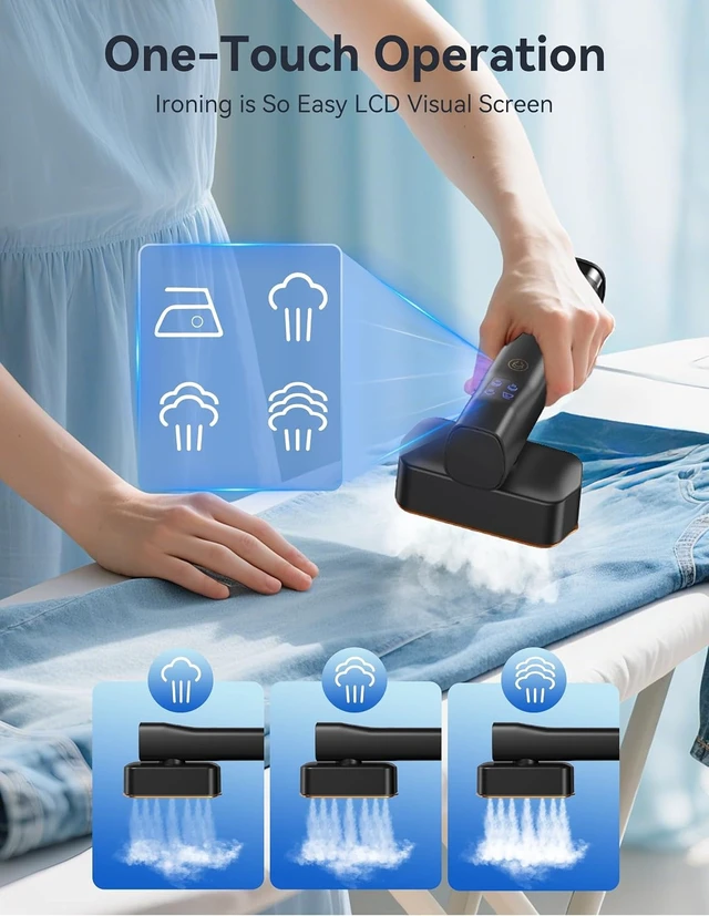 Alt view image 3 of 7 - Sundu Steamer for Clothes Portable 2-in-1 Travel Steamer Iron for Clothes