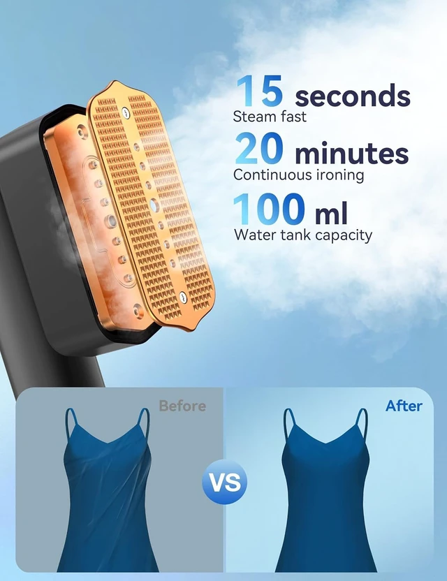 Alt view image 5 of 7 - Sundu Steamer for Clothes Portable 2-in-1 Travel Steamer Iron for Clothes