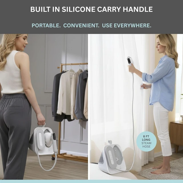 Alt view image 4 of 7 - SALAV DuoPress Smart Deluxe Steam Station, Garment Steamer & Iron, 6ft Extra-Long Hose, Auto-Off Safety, Digital Display, 7 Steam Levels, 1.1L Water Tank, Dry Iron Mode & Steam Burst