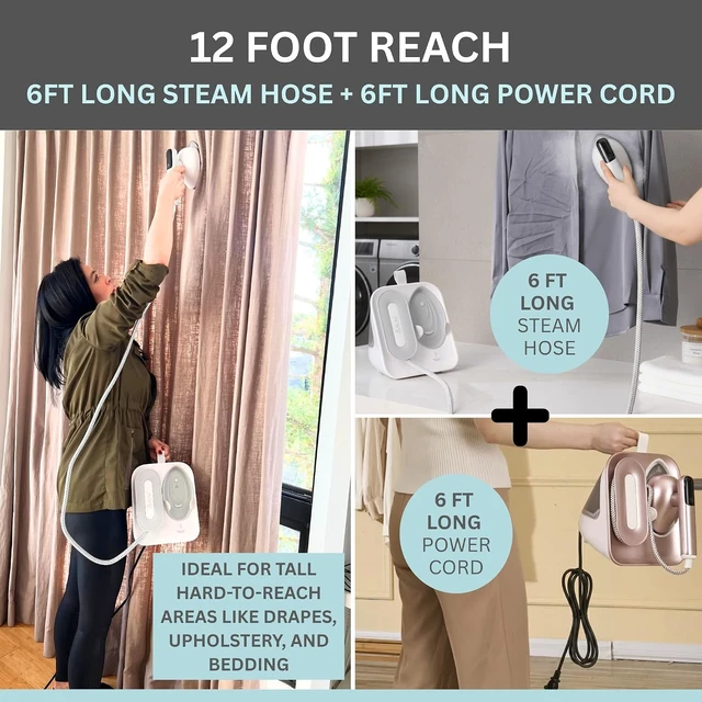 Alt view image 5 of 7 - SALAV DuoPress Smart Deluxe Steam Station, Garment Steamer & Iron, 6ft Extra-Long Hose, Auto-Off Safety, Digital Display, 7 Steam Levels, 1.1L Water Tank, Dry Iron Mode & Steam Burst
