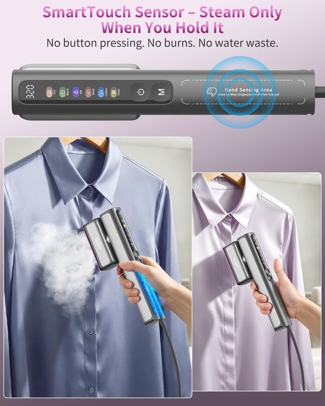 Alt view image 2 of 7 - Steamer for Clothes, 1200W Dual Voltage Portable Travel Steamer