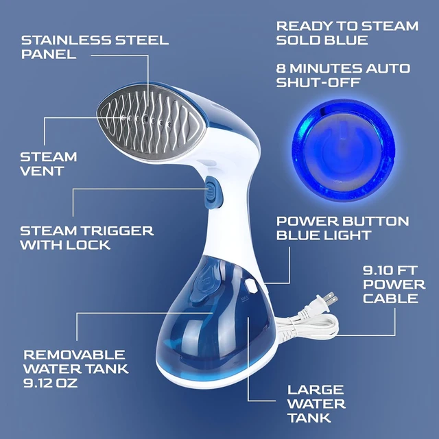 Alt view image 5 of 7 - Steamer for Clothes Handheld 1200W Fast Heat Up Portable Travel Garment Steamer Anti Leak Clothes Steamer with 240ml Water Tank Wrinkle Remover for Home and Travel