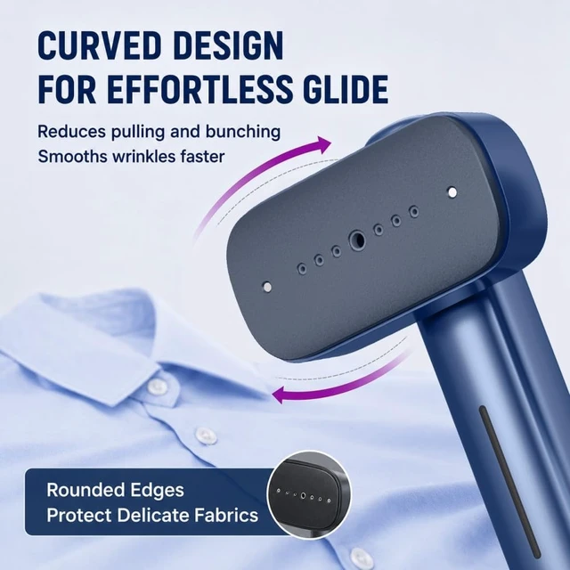 Alt view image 7 of 7 - Global Travel Steamer for Clothes, Dual Voltage 2-in-1 mini-Steamer & Iron