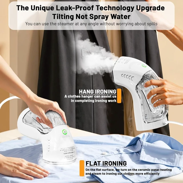 Alt view image 2 of 7 - Handheld Travel Steamer for Clothes with Removable Tank,Cool Touch, No Burn