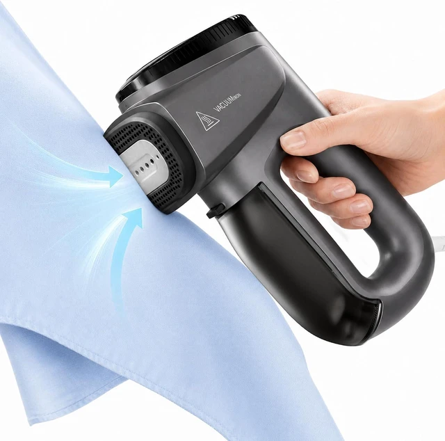 Main image of GKJ Vacuum Steamer for Clothes, Handheld Clothes Steamer, 2in1 Steamer & Iron, Portable Travel Garment Steamer, Lightweight, for Quick Wrinkle Removal (110-120V Use)