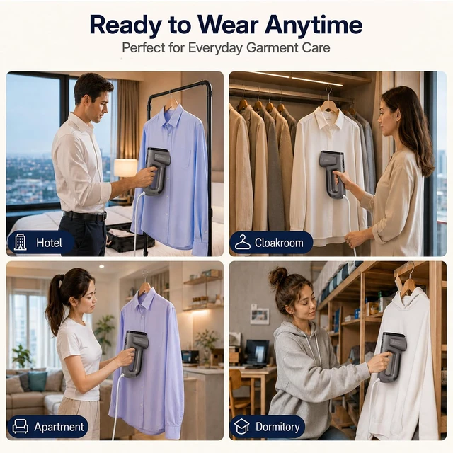 Alt view image 5 of 7 - GKJ Vacuum Steamer for Clothes, Handheld Clothes Steamer, 2in1 Steamer & Iron, Portable Travel Garment Steamer, Lightweight, for Quick Wrinkle Removal (110-120V Use)