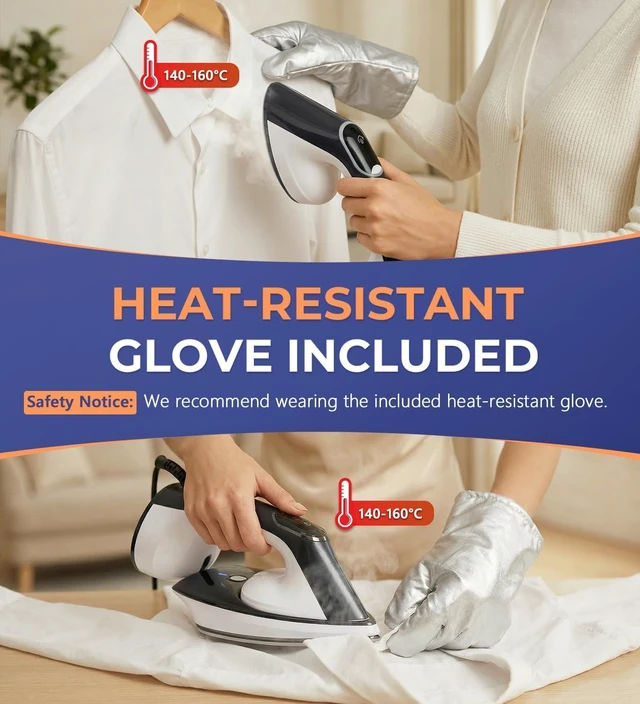Alt view image 6 of 7 - Steam Iron for Clothes, 1600W 2-in-1 Iron & Steamer with Detachable Ceramic Soleplate, Converts from Steamer to in Seconds, Auto-Off, Self-Cleaning, Wrinkle Remover for All Fabrics
